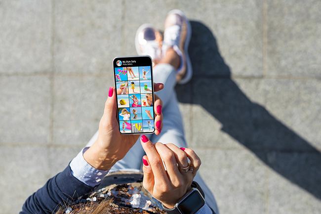 person looking at their Instagram feed
